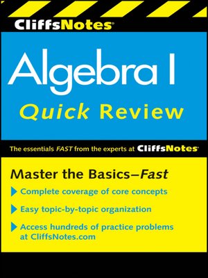 cover image of CliffsNotes Algebra I Quick Review